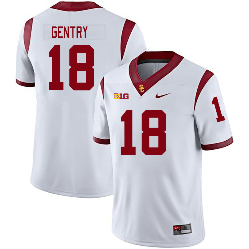 USC Trojans #18 Eric Gentry Big 10 Conference College Football Jerseys Stitched Sale-White